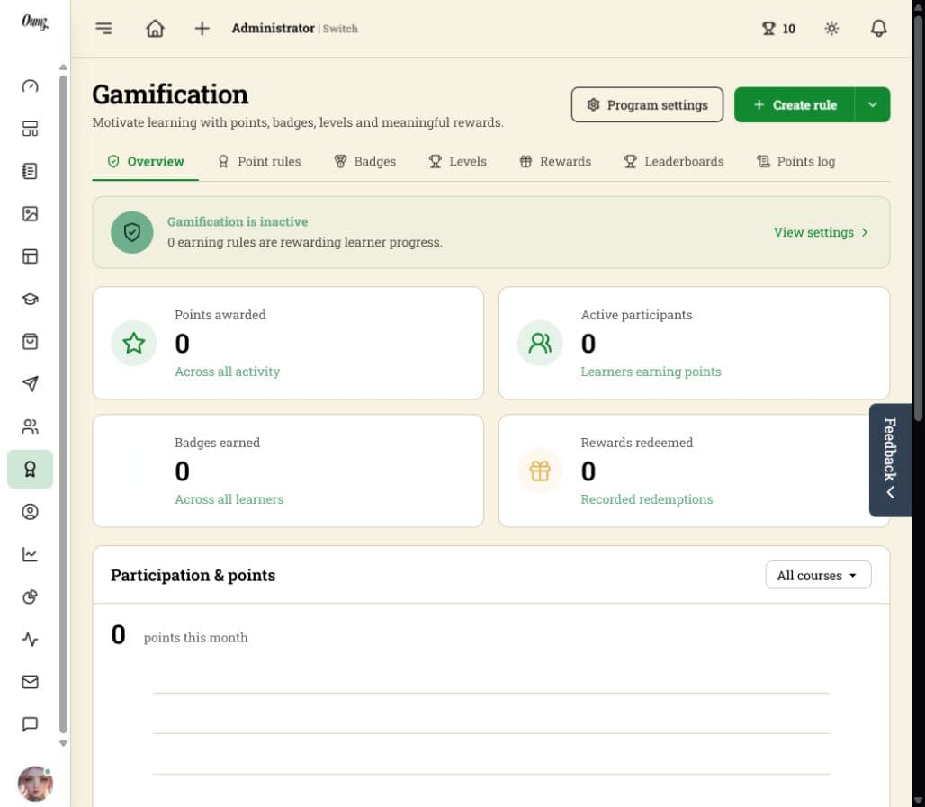 Academy gamification, badges and rewards